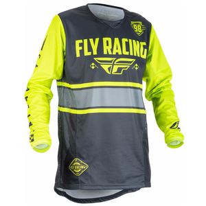 Maillot Cross Fly Kinetic Era - Jaune Fluo Gris - 2018