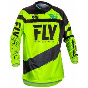 Maillot Cross Fly F16 Youth - Noir Jaune Fluo - 2018