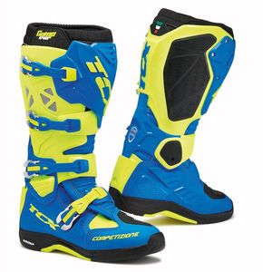 Bottes Cross Tcx Boots Comp Evo 2 Michelin Bleu Royale/jaune Fluo Vert 2019